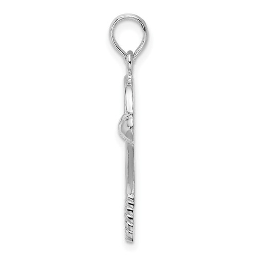 Sterling Silver Polished Tennis Racquet and Ball Pendant