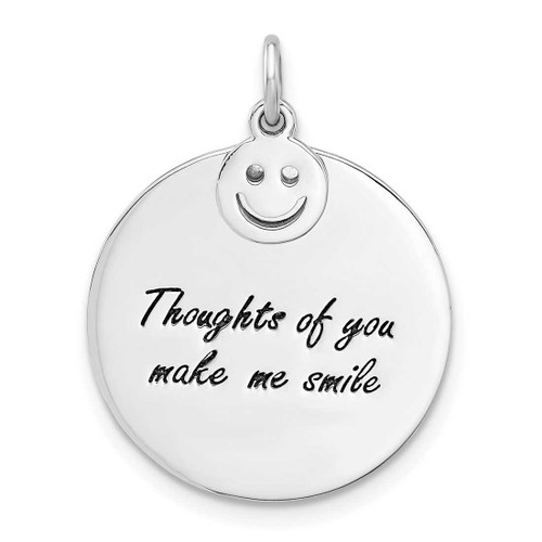 Image of Sterling Silver Rhodium-plated Enameled THOUGHTS OF YOU.. Pendant