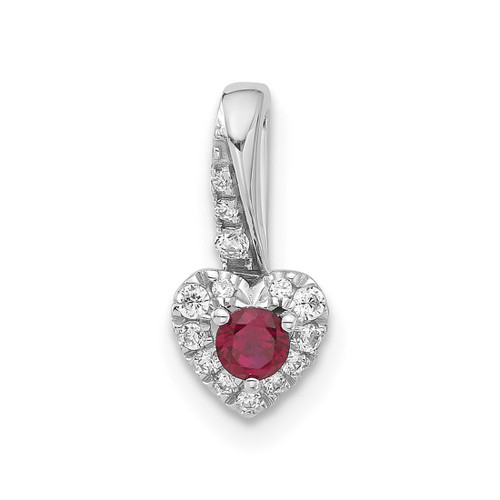 Sterling Silver Created Ruby & CZ Heart Pendant PM7617RU-009-SSWCZ