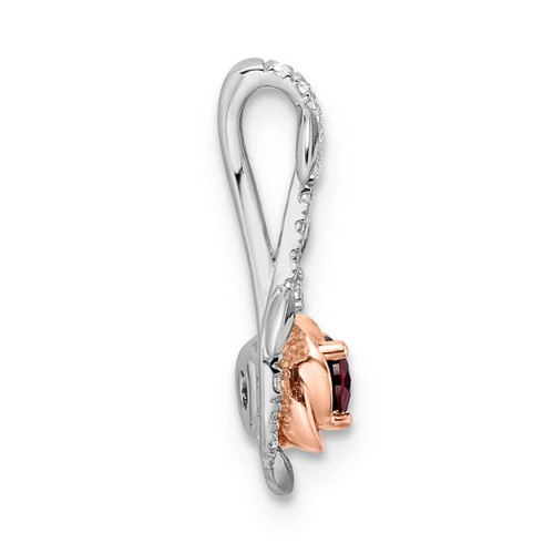 Image of Pink Sterling Silver Created Ruby & CZ Roseate Pendant PM8278-RU-008-SSWRCZ