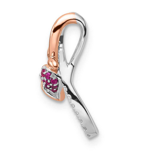 Image of Pink Sterling Silver Created Ruby & CZ Roseate Pendant PM8283-RU-005-SSWRCZ