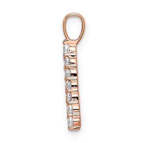 Image of Pink Sterling Silver Large Inial A CZ Pendant