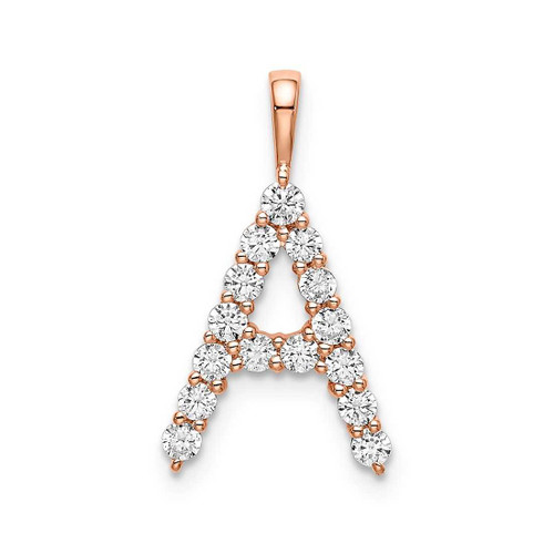 Image of Pink Sterling Silver Large Inial A CZ Pendant
