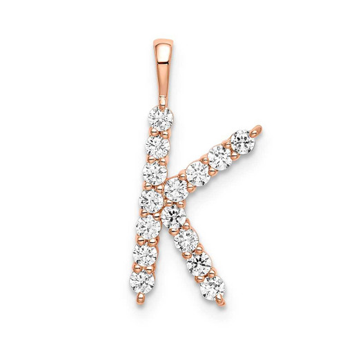 Image of Pink Sterling Silver Large Inial K CZ Pendant