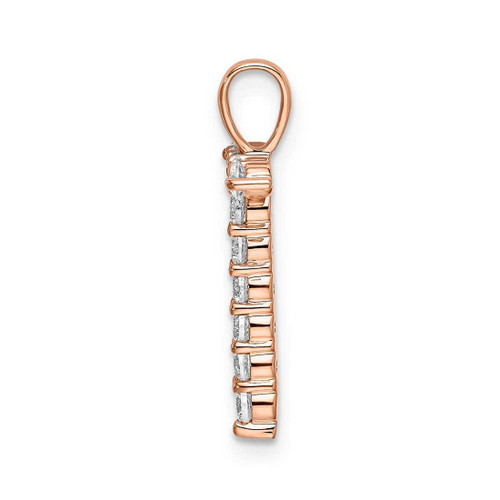 Image of Pink Sterling Silver Large Initial T CZ Pendant