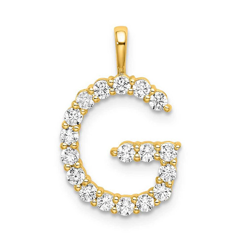 Image of Gold-plated Sterling Silver Large Initial G CZ Pendant