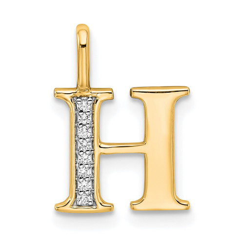 14K Yellow Gold Diamond Letter H Initial Pendant PM8365H-003-YA