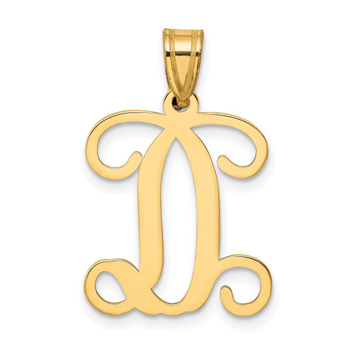 Sterling Silver Gold-plated Letter D Initial Pendant XNA518GP/D