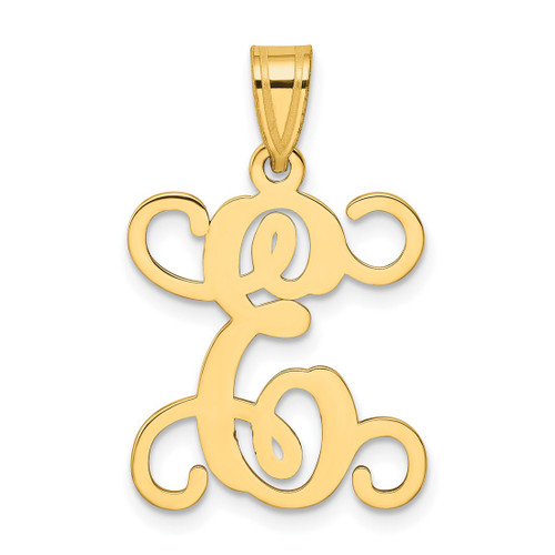 Sterling Silver Gold-plated Letter E Initial Pendant XNA518GP/E