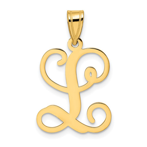 Sterling Silver Gold-plated Letter L Initial Pendant XNA518GP/L