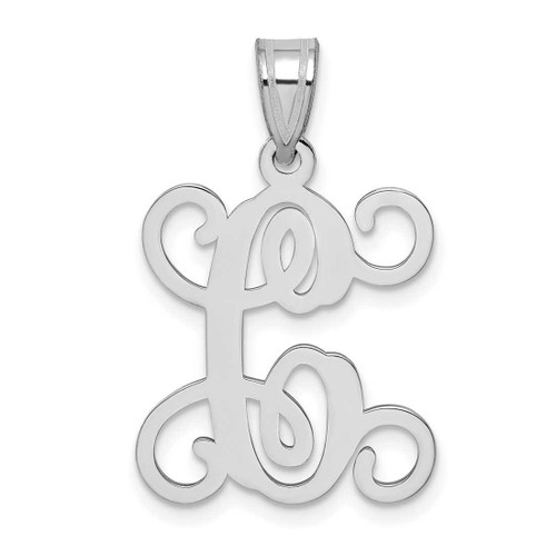 Image of Sterling Silver Rhodium-plated Letter C Initial Pendant XNA518SS/C