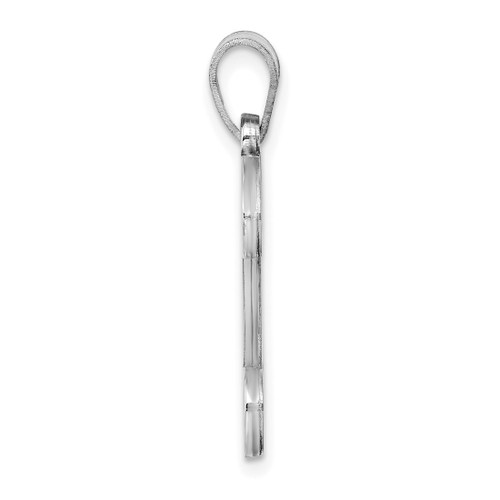 Image of Sterling Silver Rhodium-plated Letter D Initial Pendant XNA518SS/D