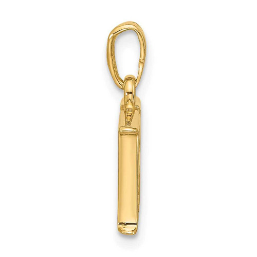 Image of 14K Yellow Gold with Rhodium Diamond Letter H Initial Pendant YC1541H
