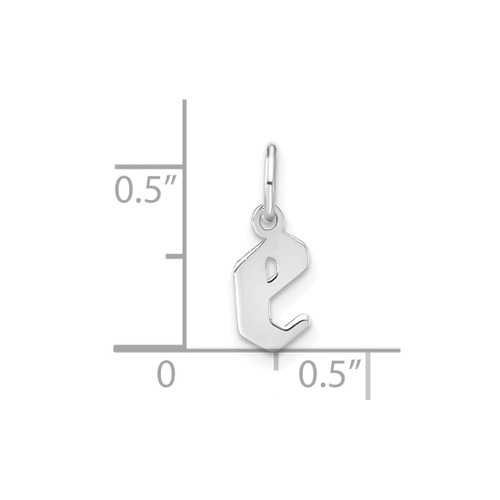Sterling Silver Rhodium-plated Lower case Letter E Initial Charm XNA1383SS/E