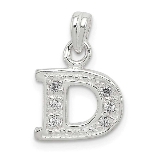 Image of Sterling Silver CZ Letter D Initial Pendant Image of Sterling Silver CZ Letter D Initial Pendant