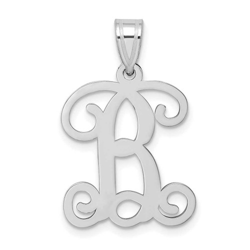 Image of Sterling Silver Rhodium-plated Letter B Pendant
