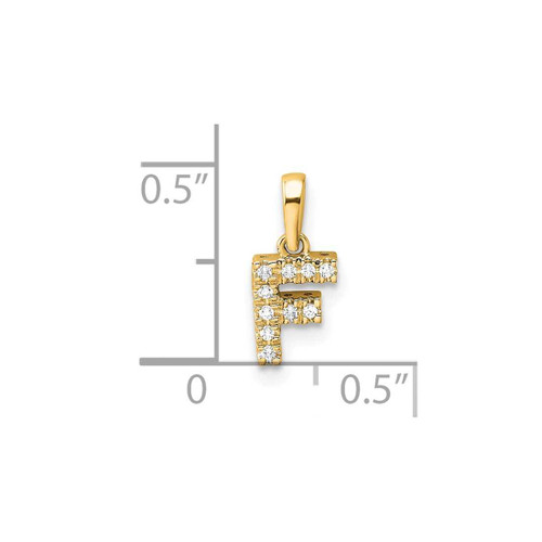 Image of 10k Yellow Gold Diamond Letter F Initial with Bail Pendant