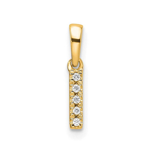Image of 10k Yellow Gold Diamond Letter I Initial with Bail Pendant
