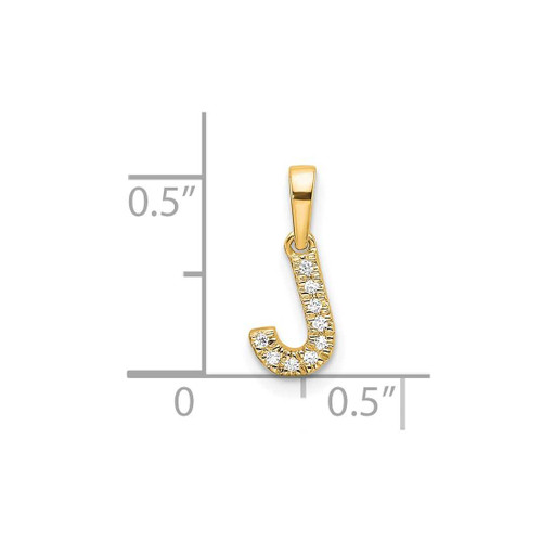 Image of 10k Yellow Gold Diamond Letter J Initial with Bail Pendant