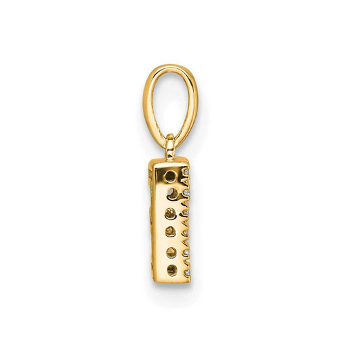 Image of 14K Yellow Gold Diamond Letter E Initial with Bail Pendant