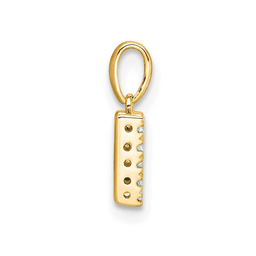 Image of 14K Yellow Gold Diamond Letter W Initial with Bail Pendant
