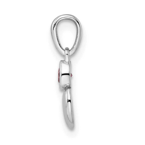 Image of Sterling Silver Rhodium-plated Polished Rhodolite Garnet Heart Pendant