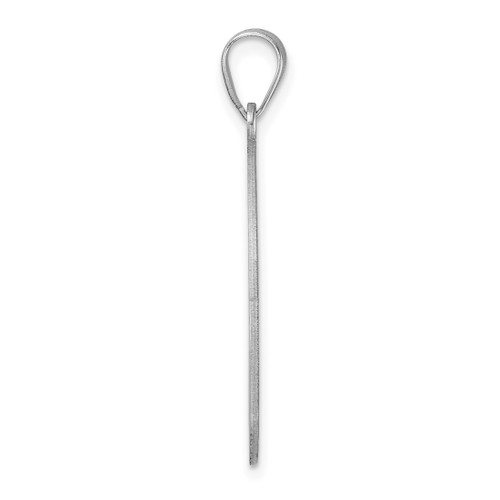 Image of Large Sterling Silver Rhodium-plated Fancy Script Letter H Initial Pendant