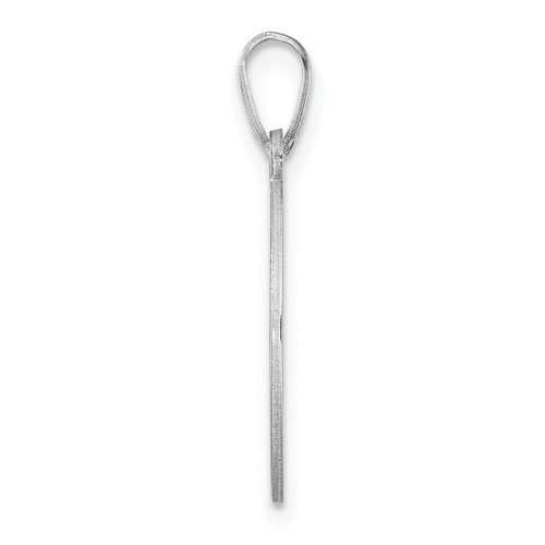 Image of Small Sterling Silver Rhodium-plated Fancy Script Letter B Initial Pendant