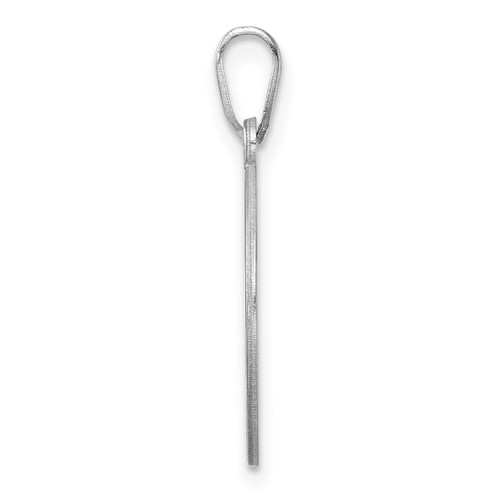 Image of Small Sterling Silver Rhodium-plated Fancy Script Letter C Initial Pendant