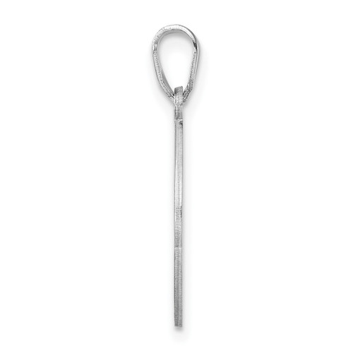 Image of Small Sterling Silver Rhodium-plated Fancy Script Letter J Initial Pendant