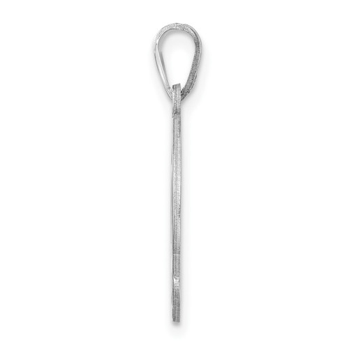 Image of Small Sterling Silver Rhodium-plated Fancy Script Letter L Initial Pendant