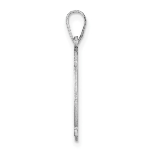 Image of Small Sterling Silver Rhodium-plated Fancy Script Letter M Initial Pendant
