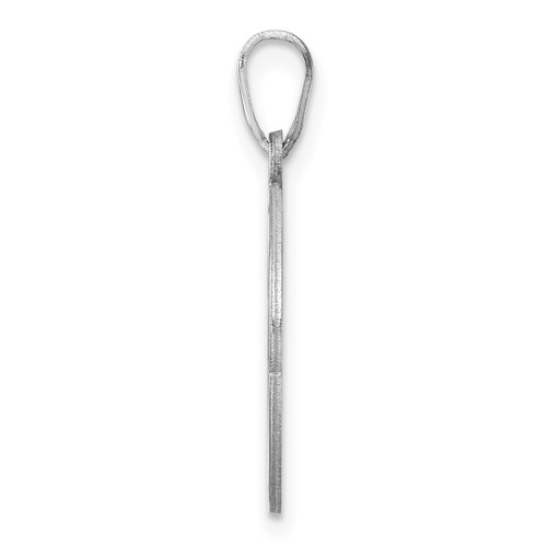 Image of Small Sterling Silver Rhodium-plated Fancy Script Letter O Initial Pendant