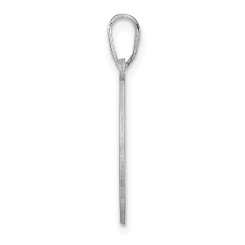 Image of Small Sterling Silver Rhodium-plated Fancy Script Letter R Initial Pendant