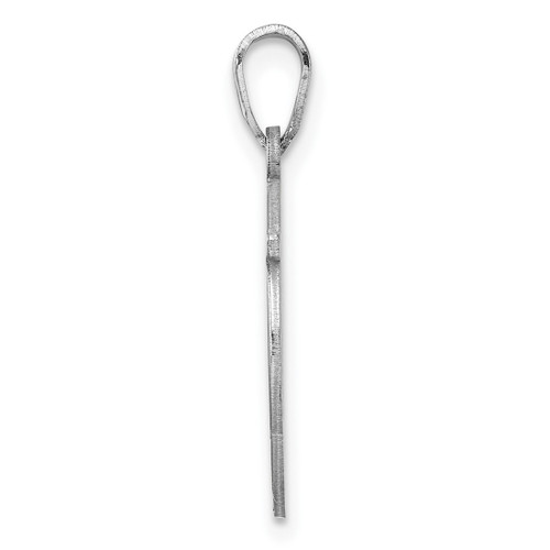 Image of Small Sterling Silver Rhodium-plated Fancy Script Letter W Initial Pendant