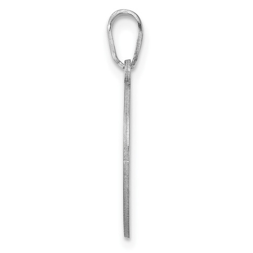 Image of Small Sterling Silver Rhodium-plated Fancy Script Letter Y Initial Pendant