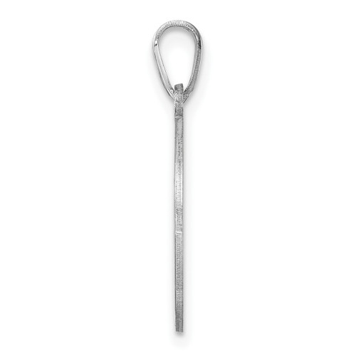 Image of Small Sterling Silver Rhodium-plated Fancy Script Letter Z Initial Pendant