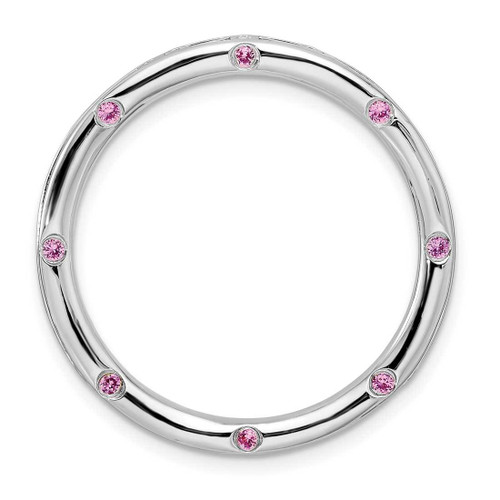Image of Sterling Silver Stackable Expressions Large Rhodolite Garnet Chain Slide Pendant QSK1791