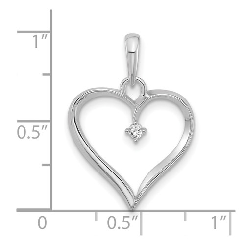 14K White Gold Diamond Heart Pendant XP3578A