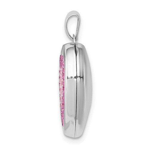 Image of Sterling Silver Rhodium-plated 18mm Preciosa Crystal Heart Locket Pendant