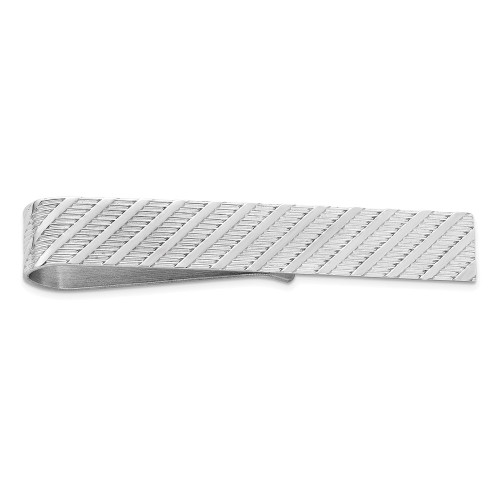 Sterling Silver Rhodium-plated Tie Bar QQ204