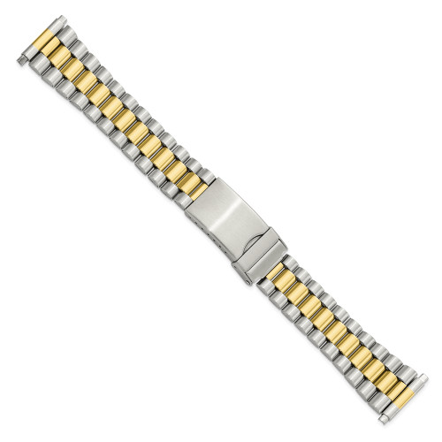 Gilden Mens 18-22mm Two-tone President-style Stainless Steel Watch Band