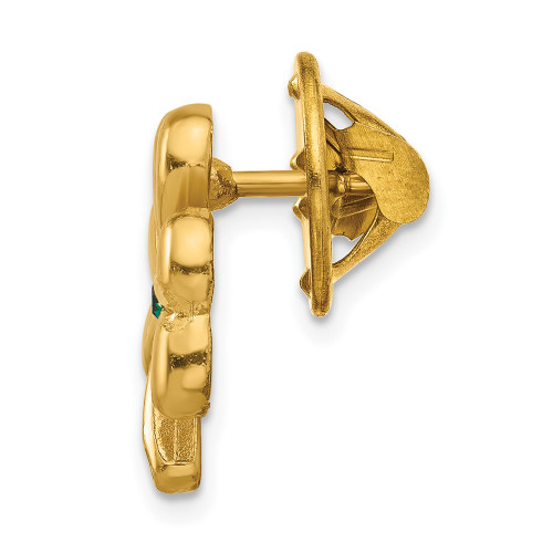 Gold-tone Shamrock with Irish Blessing Lapel Pin