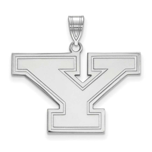 Image of 10K White Gold Youngstown State University Large Pendant by LogoArt (1W002YSU)