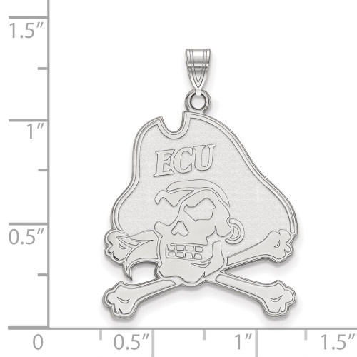 10K White Gold East Carolina University XL Pendant by LogoArt (1W005ECU)