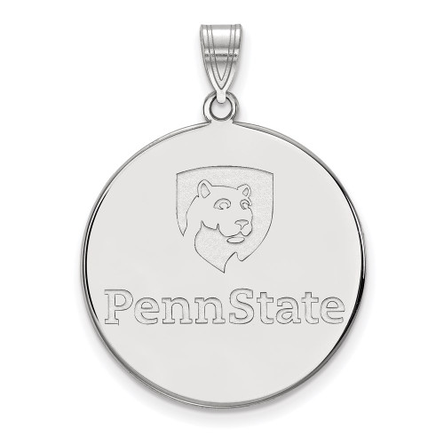 10K White Gold Penn State University XL Disc Pendant by LogoArt (1W040PSU)