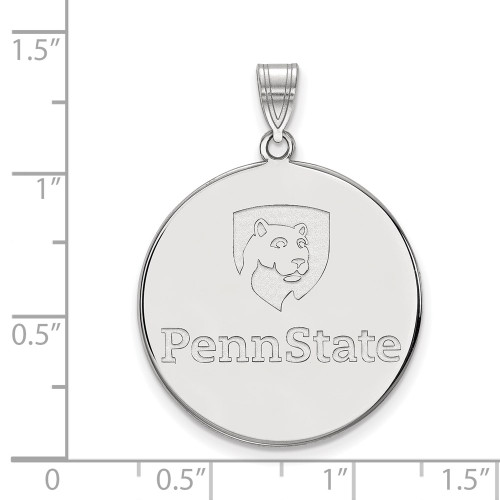 10K White Gold Penn State University XL Disc Pendant by LogoArt (1W040PSU)