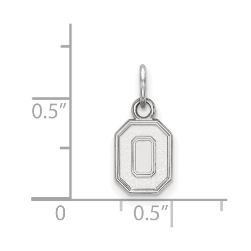 10K White Gold Ohio State University X-Small Pendant by LogoArt (1W044OSU)
