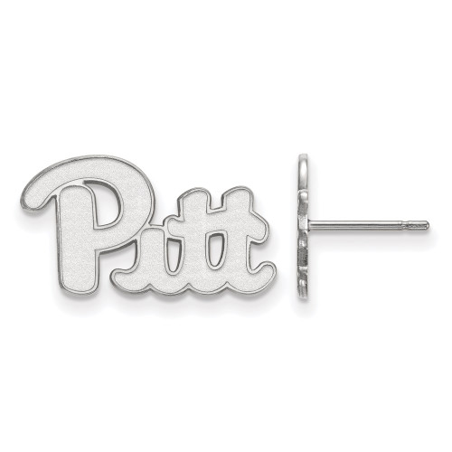 10K White Gold University of Pittsburgh Small Post Earrings by LogoArt