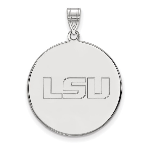 10K White Gold Louisiana State University XL Disc Pendant by LogoArt